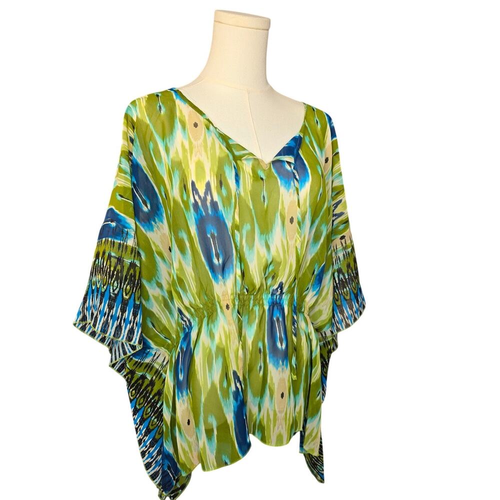 APT 9 Green Border Waist-Tie Top